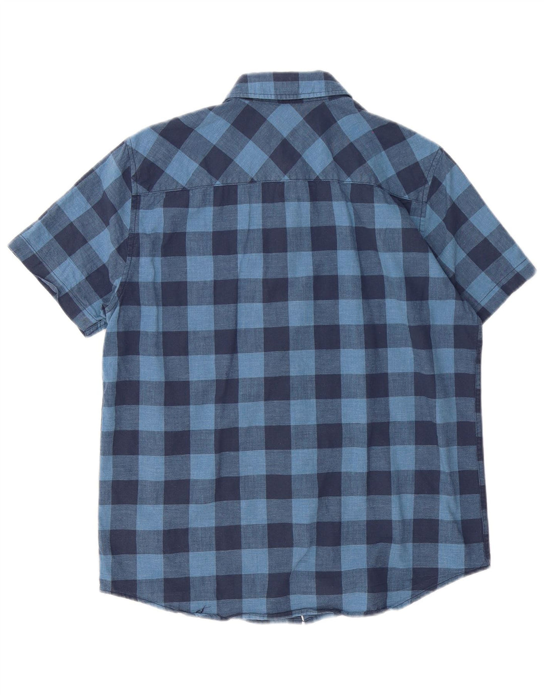 Mustang Herre kortærmet Slim Fit skjorte Medium Blue Gingham