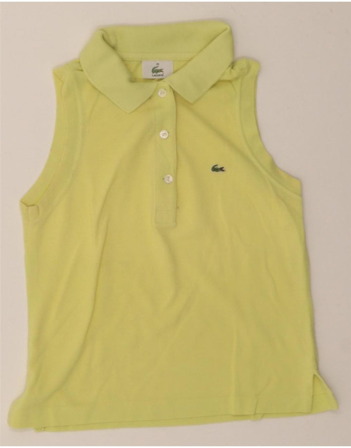 LACOSTE Womens Crop Sleeveless Polo Shirt Size 40 Medium Yellow Vintage Lacoste and Second-Hand Lacoste from Messina Hembry 