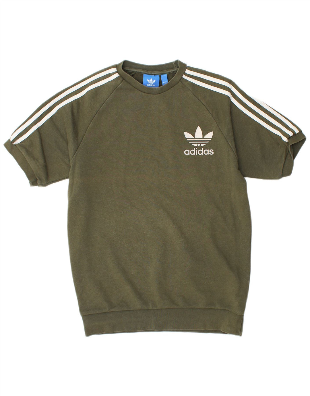 ADIDAS Herre T-Shirt Top Lille Khaki Bomuld