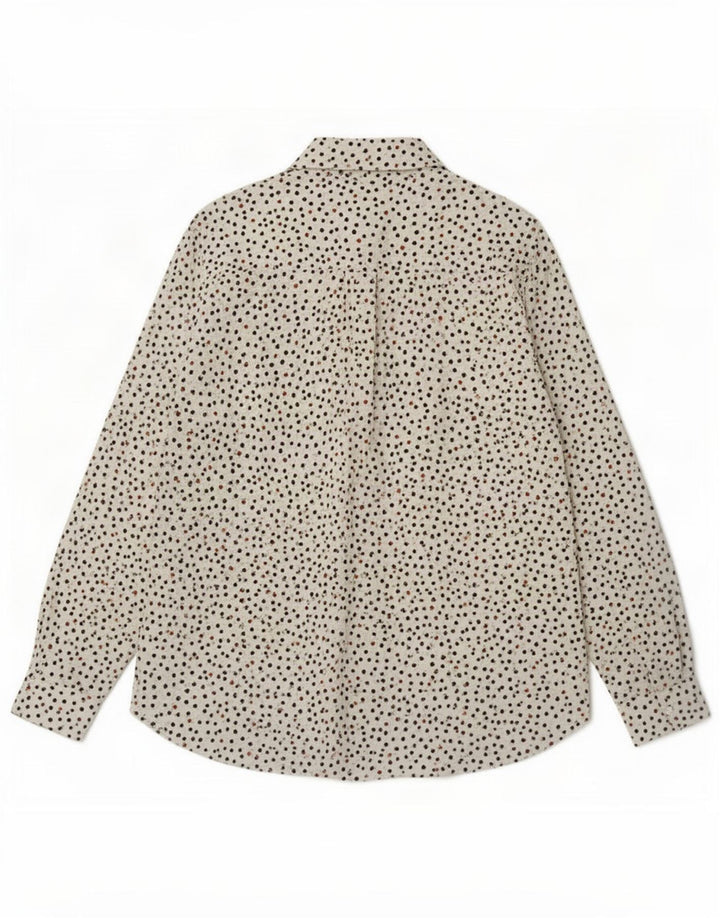 Hobbs Oversized skjortebluse til kvinder UK 18 XL Hvid plettet polyester