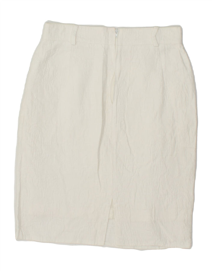 VINTAGE Womens Straight Skirt IT 42 Medium W26 White Vintage Vintage and Second-Hand Vintage from Messina Hembry 