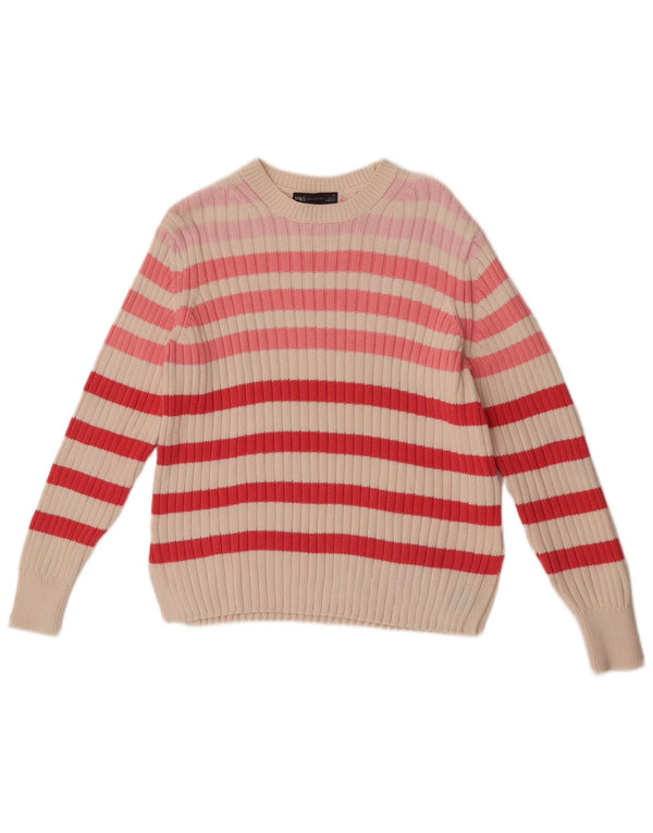 Marks & Spencer Dame Boat Neck Jumper Sweater UK 12 Medium Flerfarvet