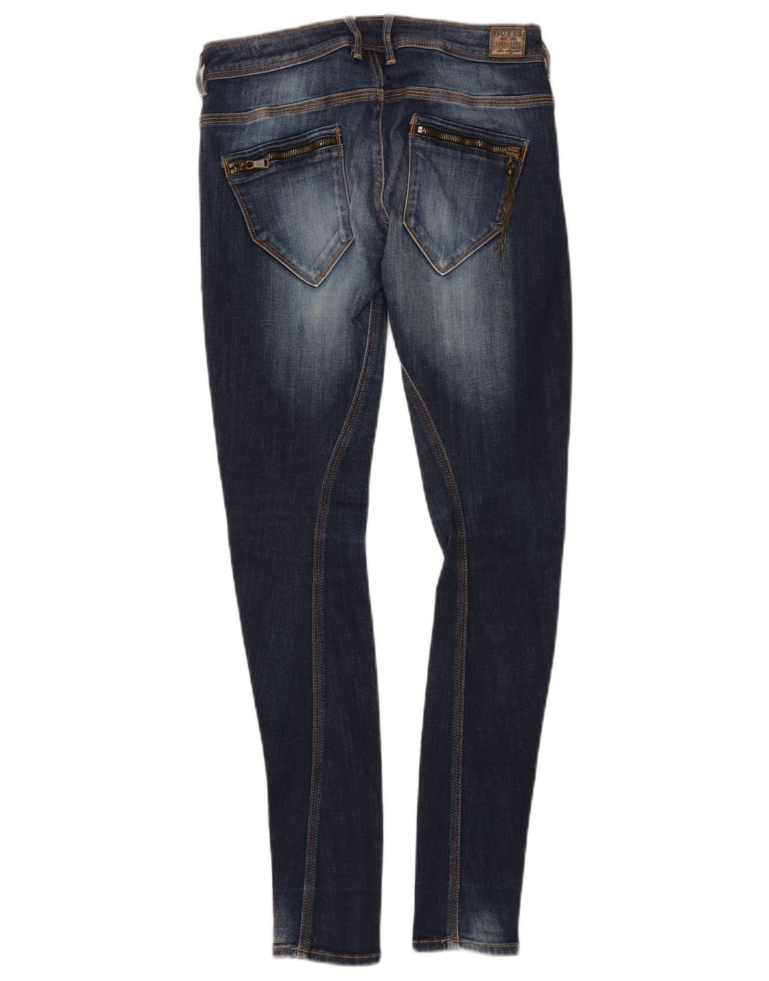 Guess Dame Rocket Distressed Skinny Jeans W25 L29 Marineblå Bomuld