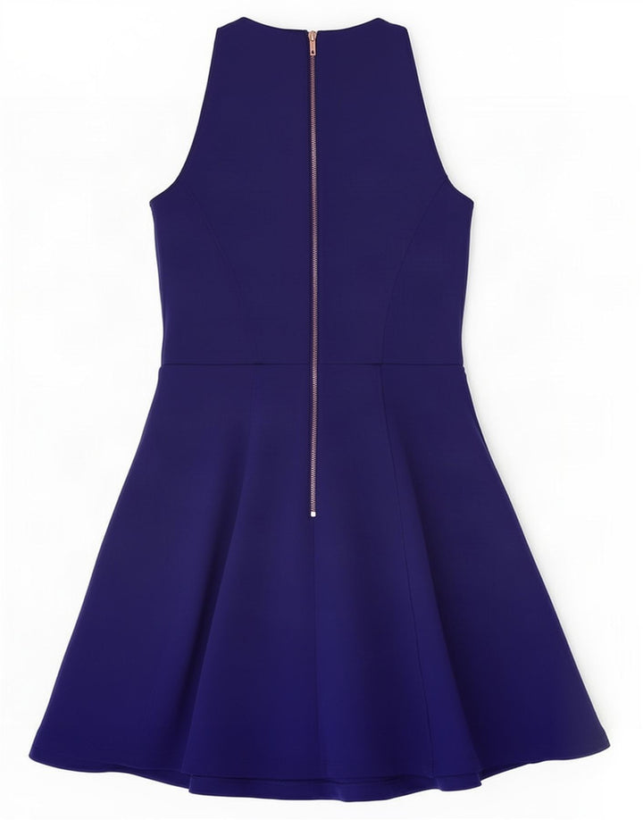 Ted Baker Dame Ærmeløs A-Line Kjole Størrelse 1 XS Blå Polyester