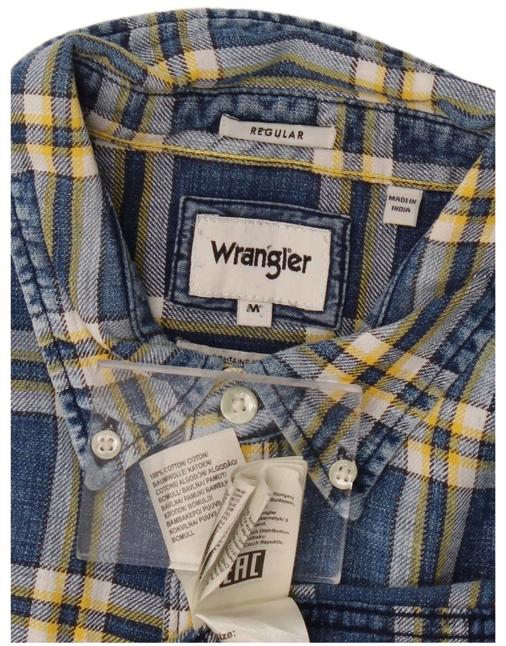 WRANGLER Herre Regular Fit Flanellskjorte Medium Navyblå ternet bomuld
