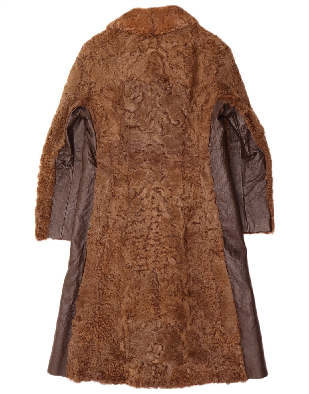 VINTAGE pelsoverfrakke til kvinder UK 10 Lille Brun