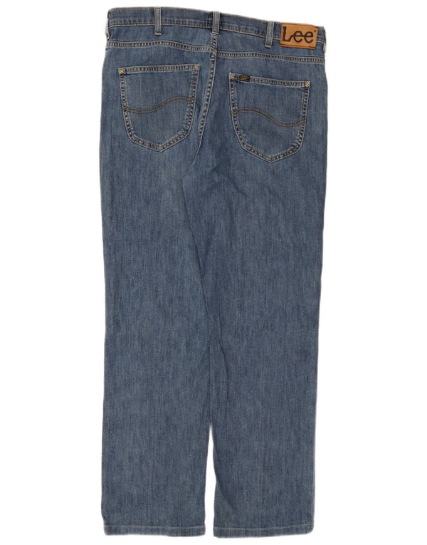 Lee Mens Brooklyn Straight Straight Jeans W36 L30 Blue Cotton
