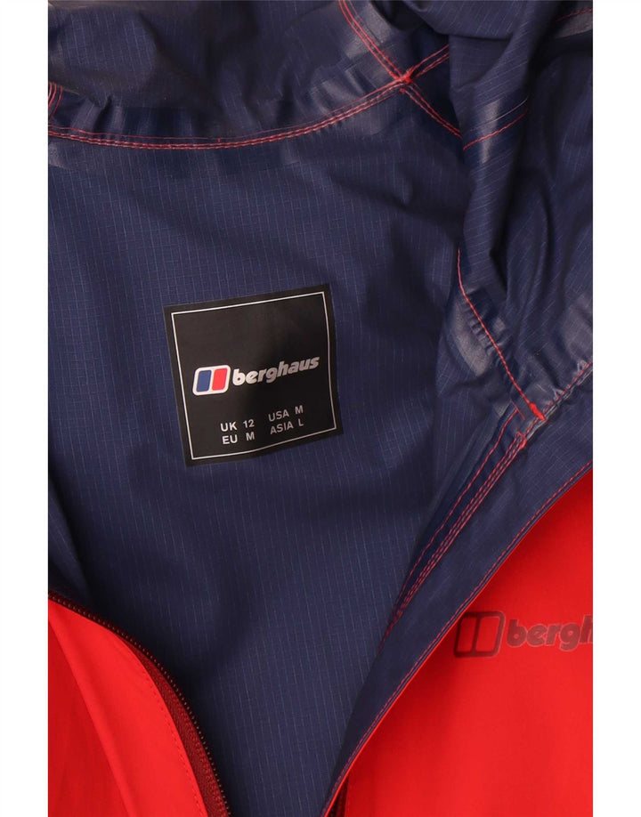 Berghaus Regnjakke med hætte til kvinder UK 12 Medium Rød Polyamid