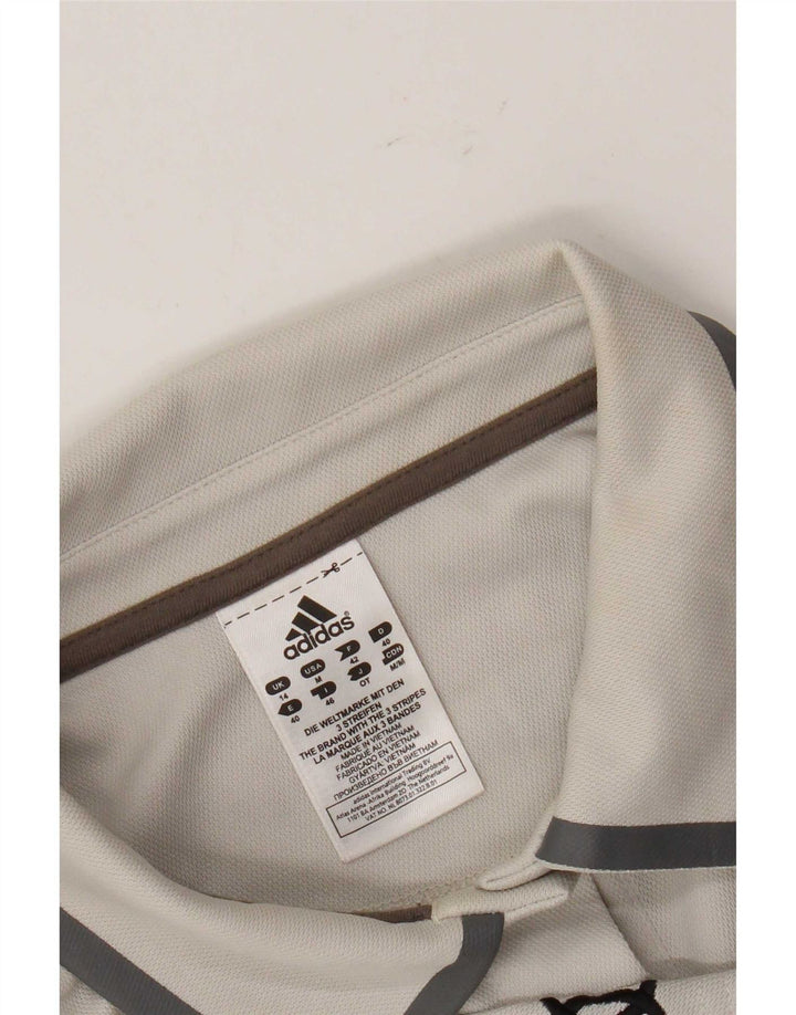 Adidas Graphic Polo Shirt UK 14 Medium Grey Polyester