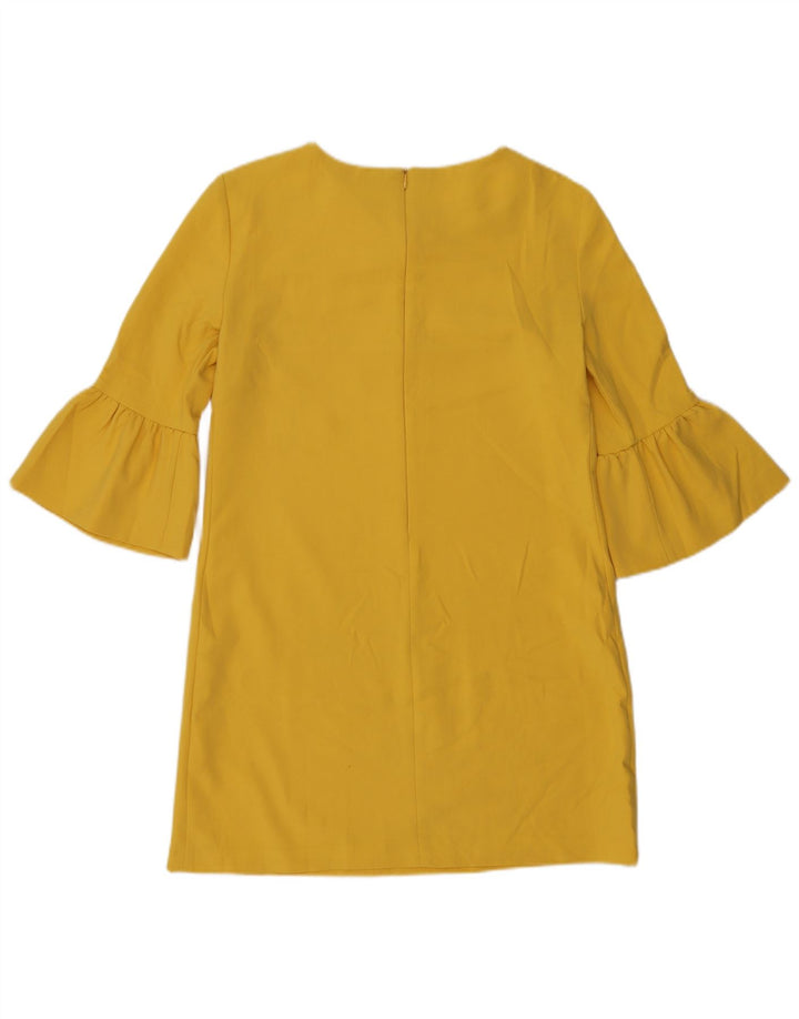 Zara Dame 3/4 Ærm Skift Kjole UK 14 Medium Gul