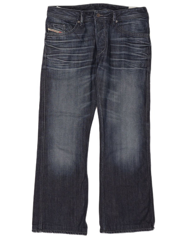 Diesel Mens Ruky Regular Bootcut Jeans W34 L32 Navy Blue Cotton