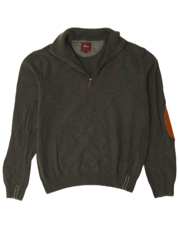 Marlboro Classics Herre Zip Neck Jumper Sweater Medium Grøn Uld