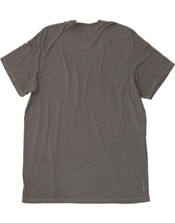 ADIDAS Mens Houston Graphic T-Shirt Top 2XL Grey Spotted Polyester Vintage Adidas and Second-Hand Adidas from Messina Hembry 