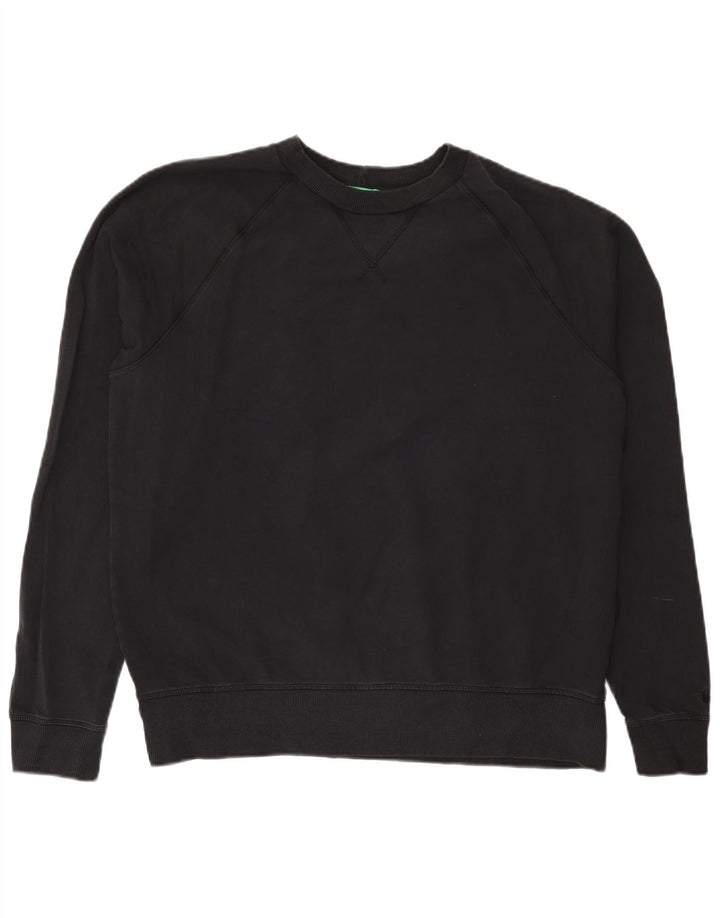 Benetton Herre Sweatshirt Jumper XL Sort Bomuld