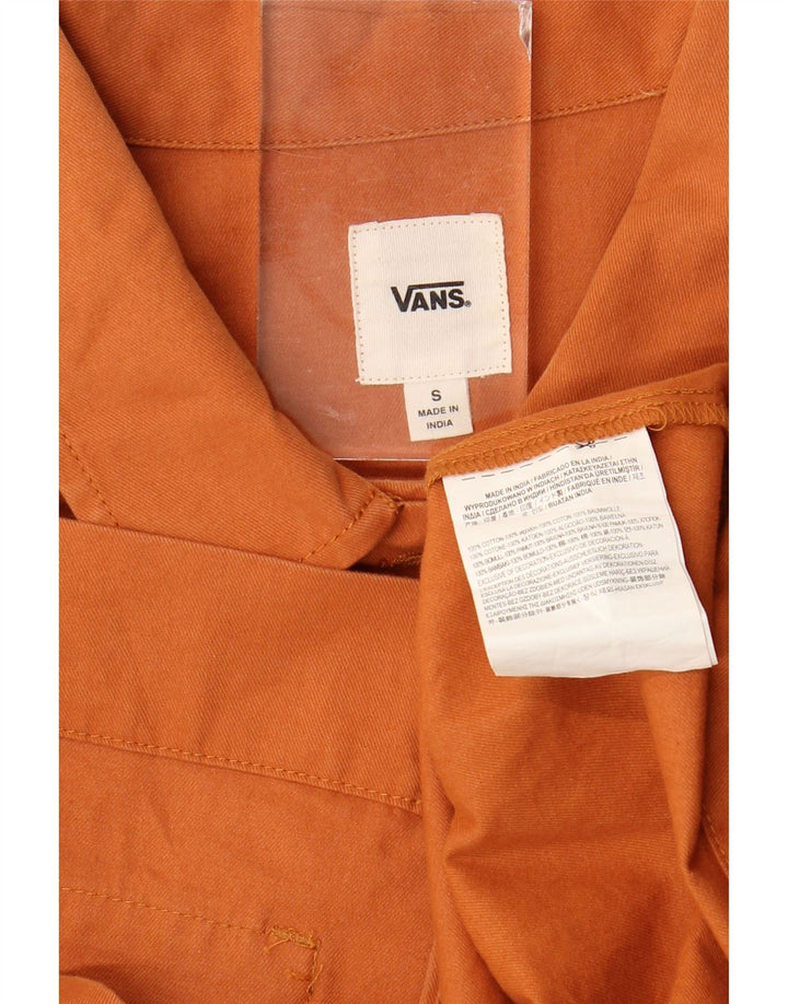 Vans Womens Crop Oversized Bomber Jacket UK 10 Small Orange Cotton