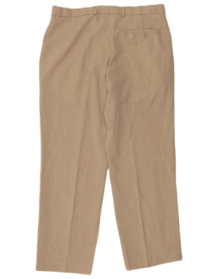 Marks & Spencer Herre Regular Fit Suit Bukser W34 L29 Beige Polyester