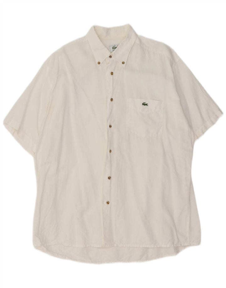 Lacoste Herre kortærmet skjorte str. 42 Large White