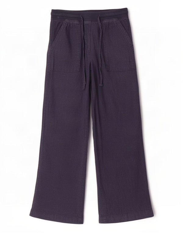Marks & Spencer kvinders chinobukser med brede ben UK 8 Small W26 L28 Marineblå