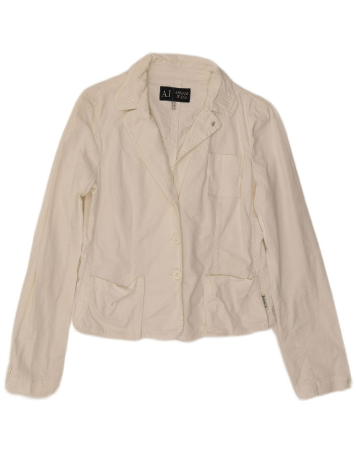 Armani Dame 3 Button Blazer Jacket UK 16 Large White