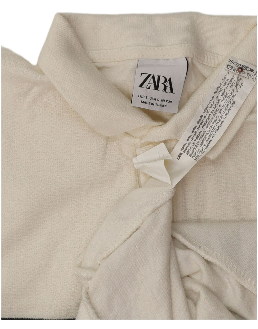 Zara Polo Shirt til mænd Lille hvid Colourblock Bomuld