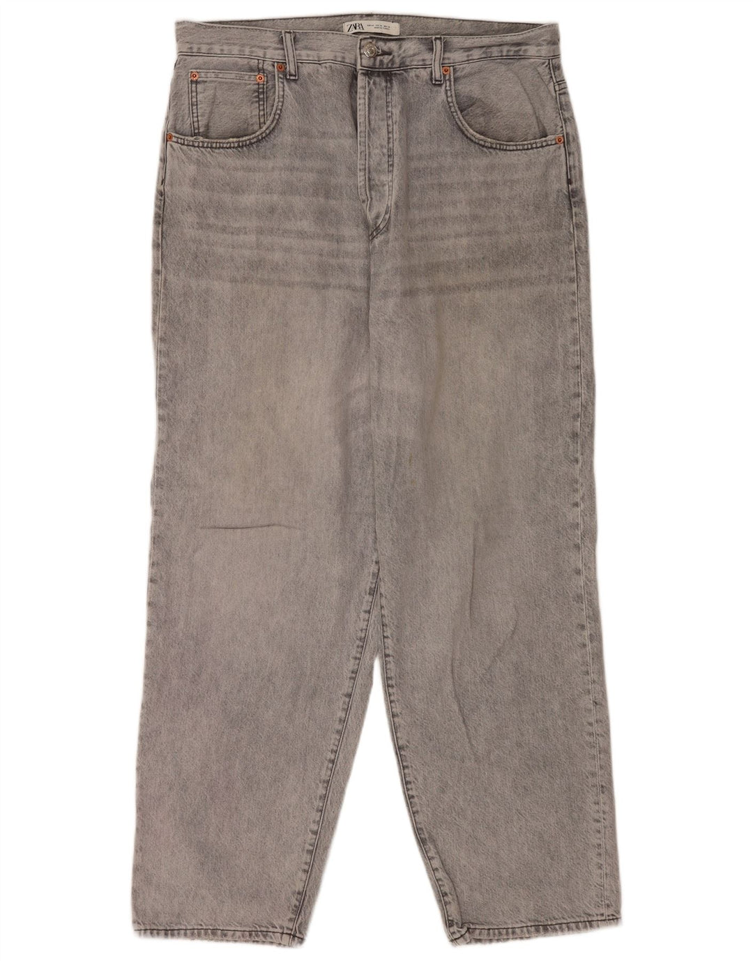Zara Straight Jeans til mænd EU 44 Large W34 L30 Grå Bomuld