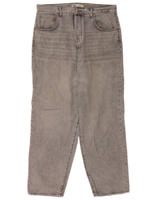 Zara Straight Jeans til mænd EU 44 Large W34 L30 Grå Bomuld
