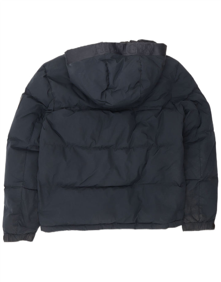 Tommy Hilfiger Herre hættepolstret jakke UK 38 Medium Navy Blue Polyester