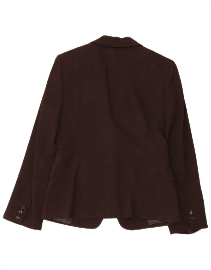 Aspesi Dame 1 Knap Blazer Jakke IT 42 Medium Brun Uld