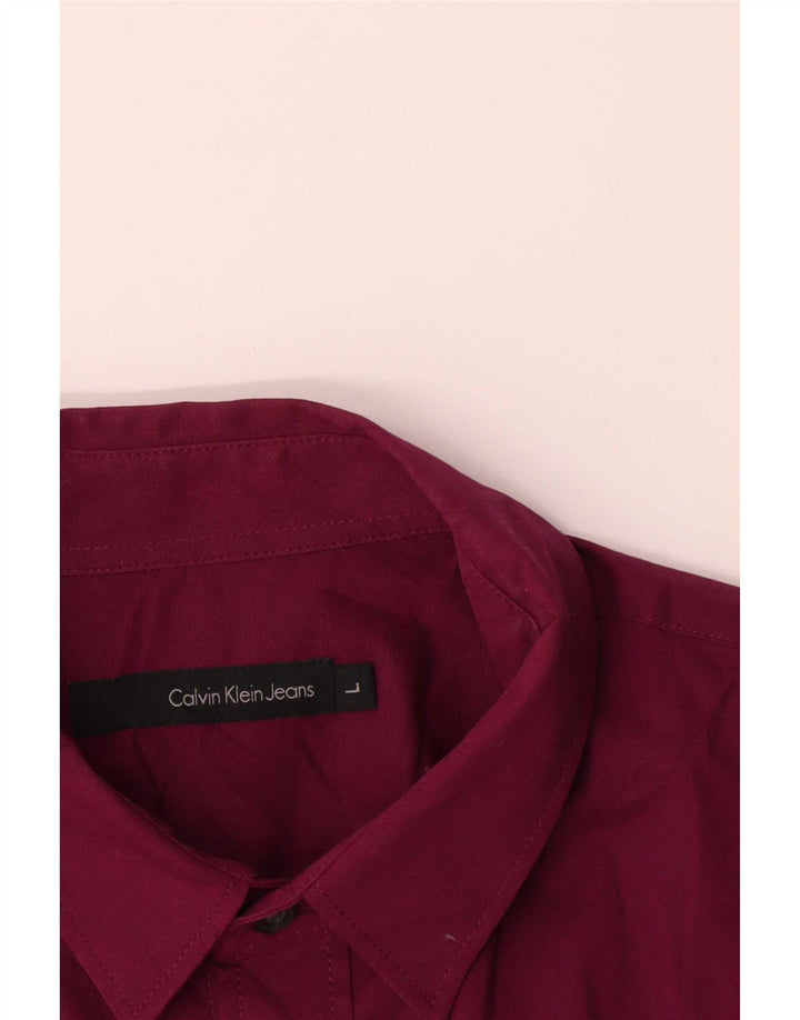Calvin Klein Jeans Herreskjorte Stor rødbrun bomuld