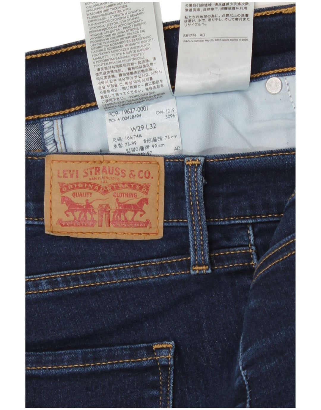 Levi's Dame 312 Shaping Slim Jeans W29 L32 Marineblå Bomuld