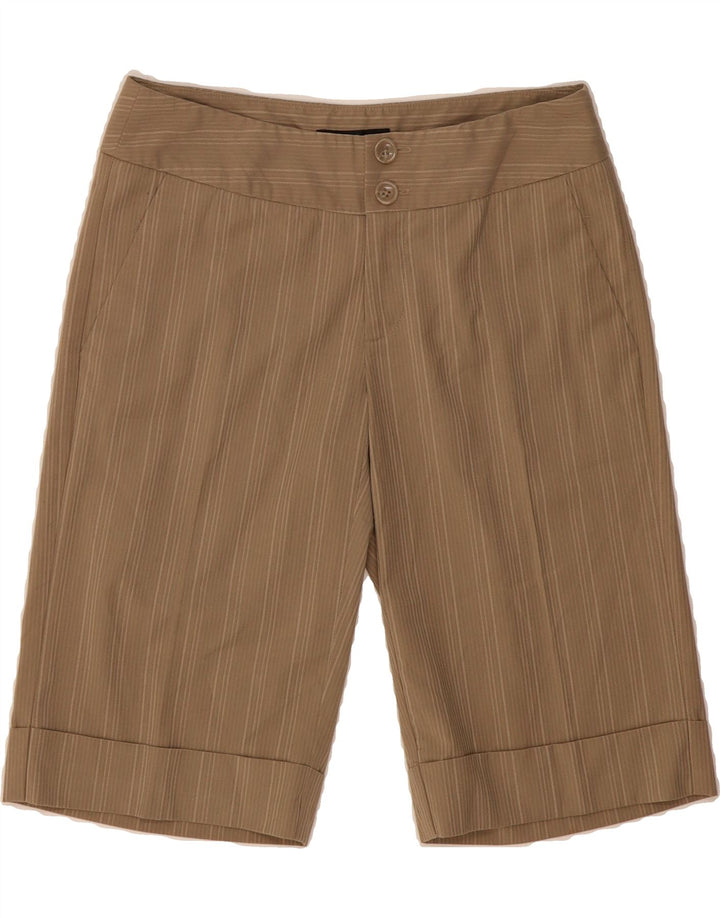 MOSSIMO Womens Stretch Chino Shorts US 2 XS W28 Beige Pinstripe Polyester Vintage Mossimo and Second-Hand Mossimo from Messina Hembry 