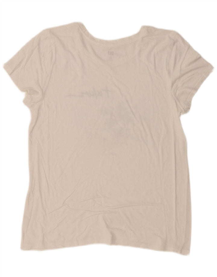 GAP Womens Graphic T-Shirt Top UK 18 XL White