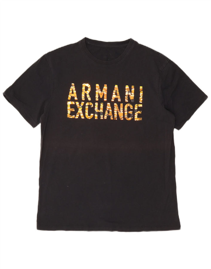 Armani Exchange Herre Grafisk T-Shirt Top Lille Sort