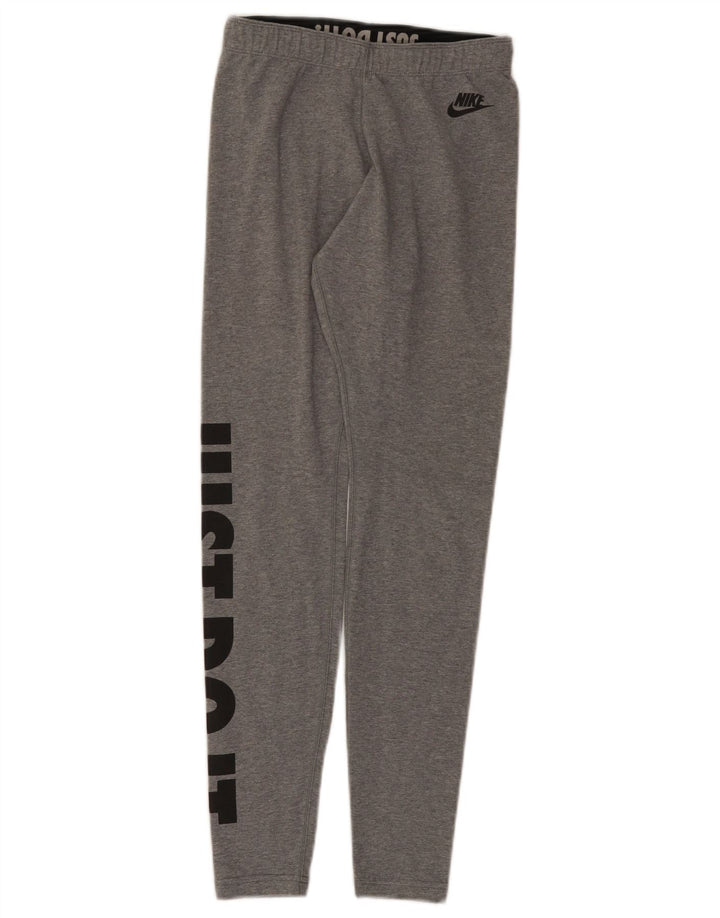 Nike Grafiske Leggings til kvinder UK 8 Små grå flækkede bomuld