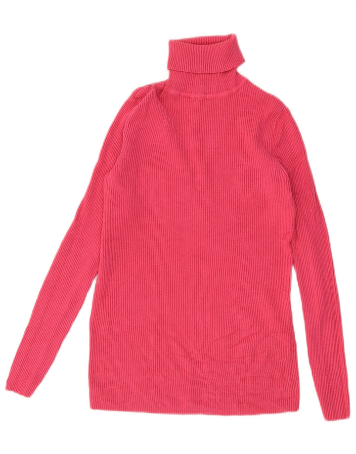Marks & Spencer Dame Roll Neck Top Langærmet UK 10 Small Pink Viscose