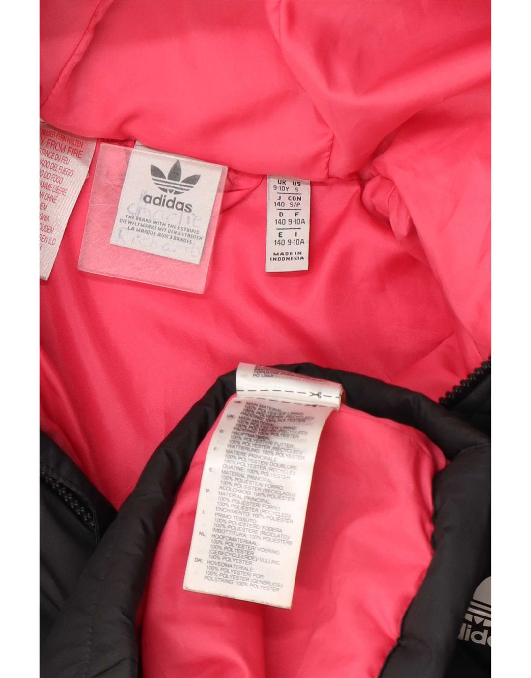 Adidas Pige Polstret Hættejakke 9-10 År Grå Polyester