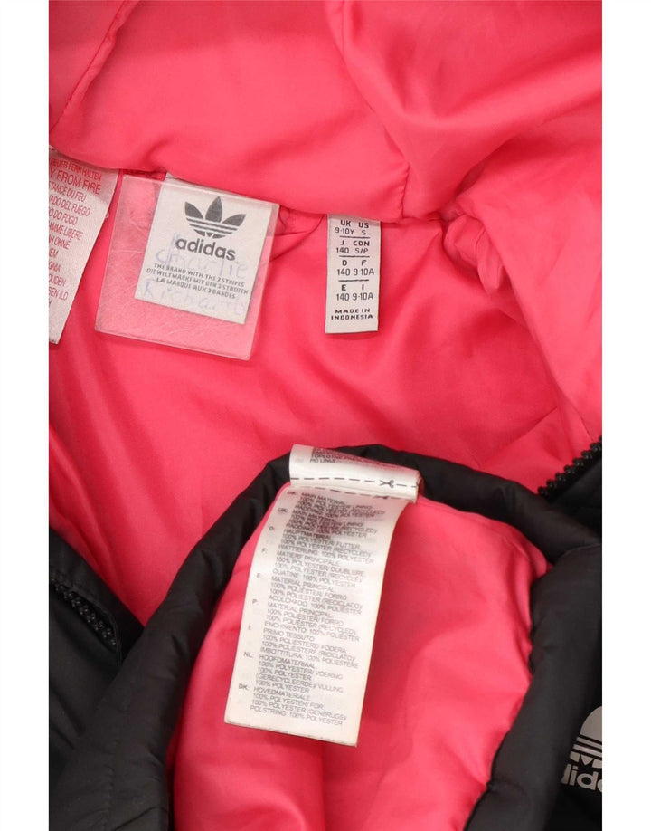 Adidas Pige Polstret Hættejakke 9-10 År Grå Polyester