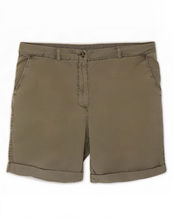 Marks & Spencer Chino Shorts til kvinder UK 16 Large W34 Khaki Cotton
