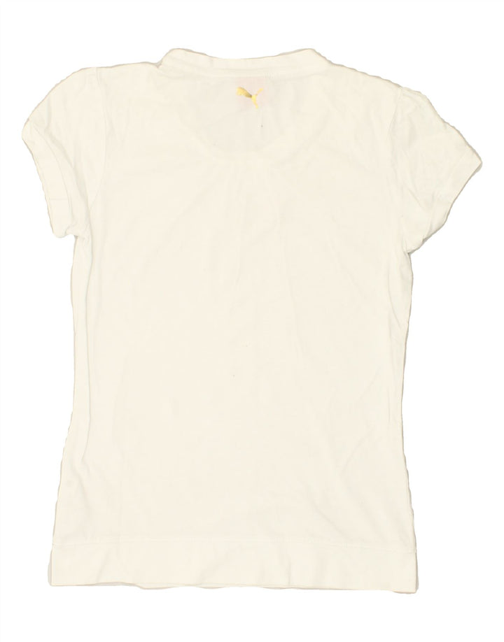 PUMA Girls Graphic T-Shirt Top 13-14 Years White Cotton | Vintage Puma | Thrift | Second-Hand Puma | Used Clothing | Messina Hembry 