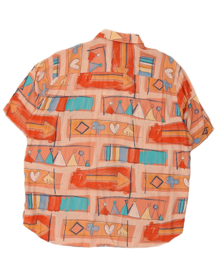 NAZZARENO G. Mens Short Sleeve Shirt XL Multicoloured Geometric
