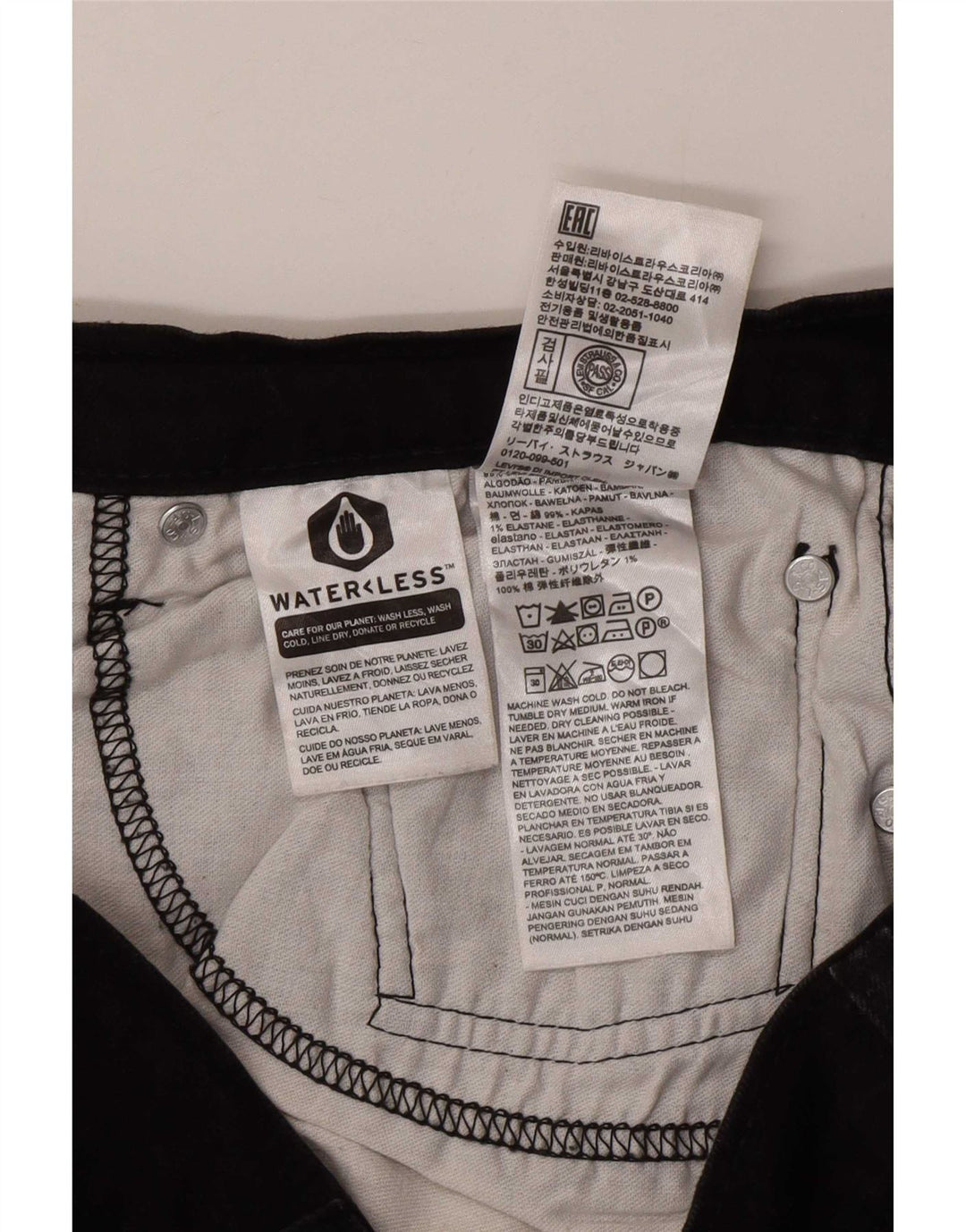 Levi's Herre 502 tilspidsede jeans W36 L32 sort bomuld