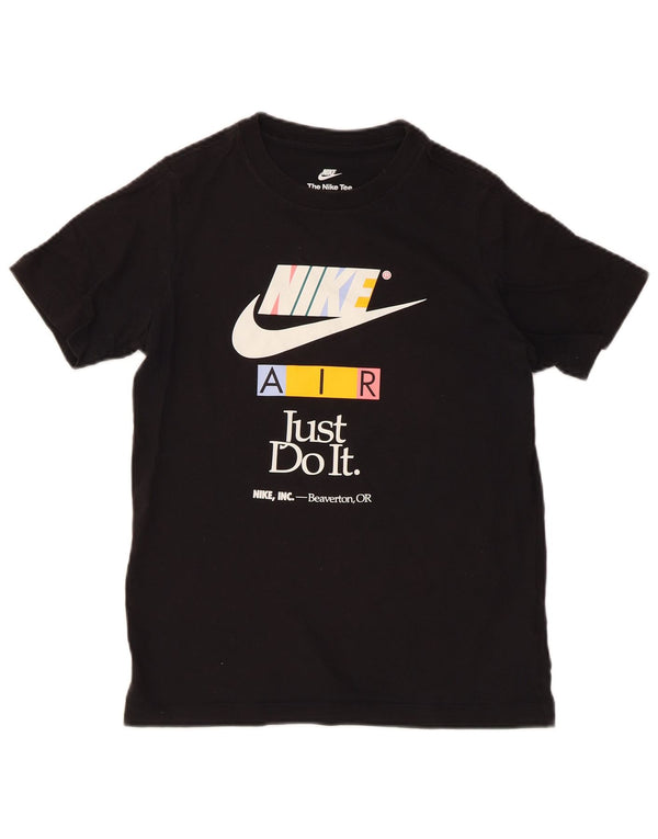 Nike Boys Regular Graphic T-Shirt Top 12-13 Years Large Black Bomuld Sports