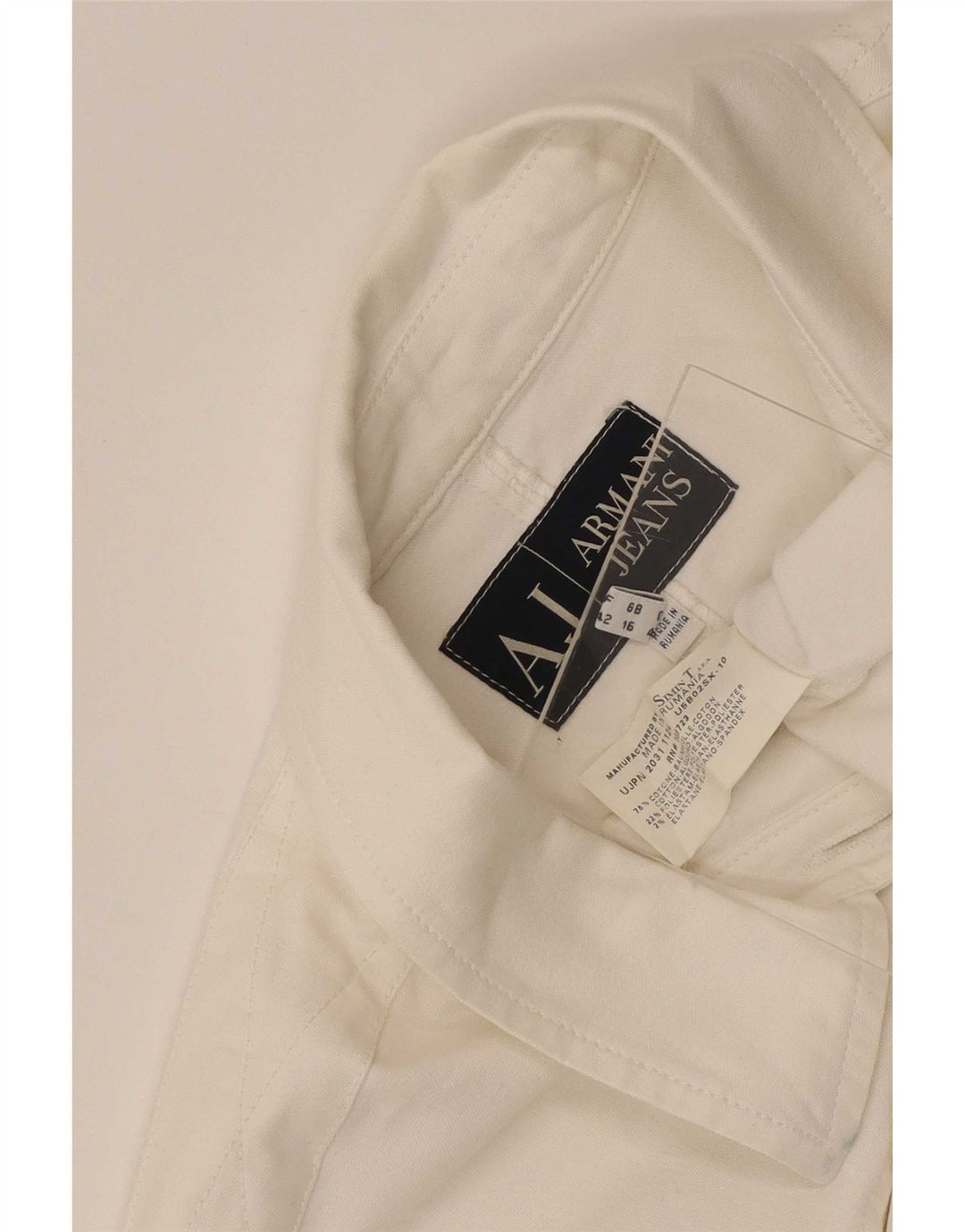 Armani Jeans Dame Denim Jacket UK 16 Large White Cotton