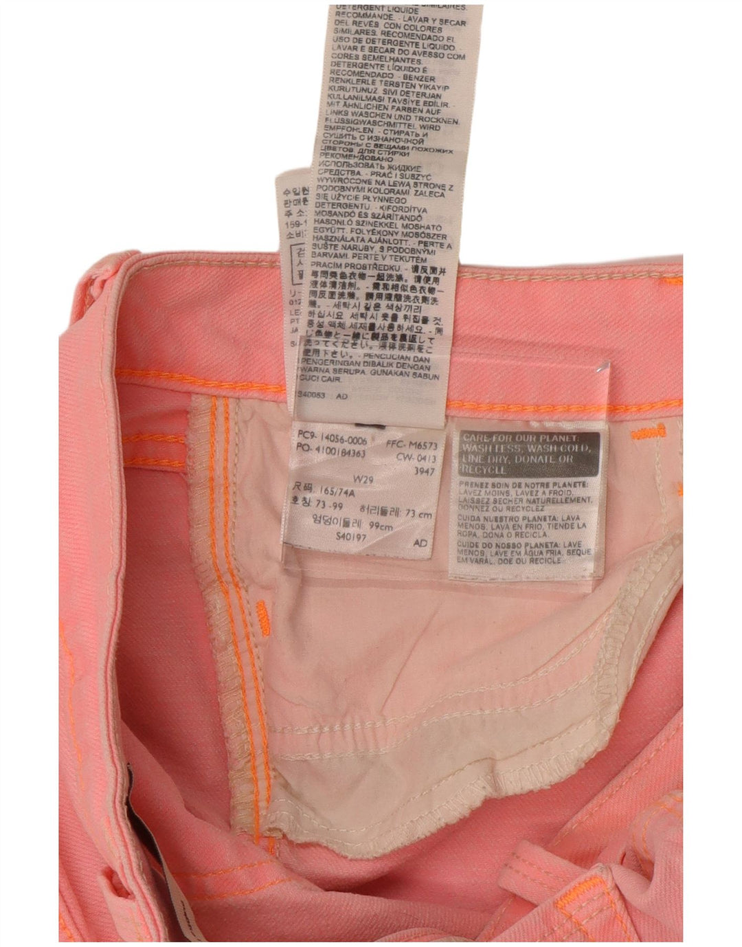 LEVI'S Womens Crop Legging Skinny Jeans W29 L25 Pink Bomuld