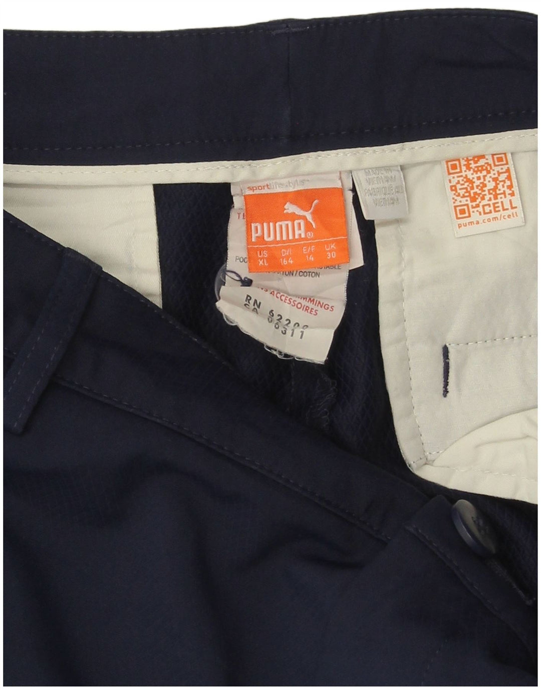 Puma Boys Chino Shorts 13-14 år W30 Marineblå polyester