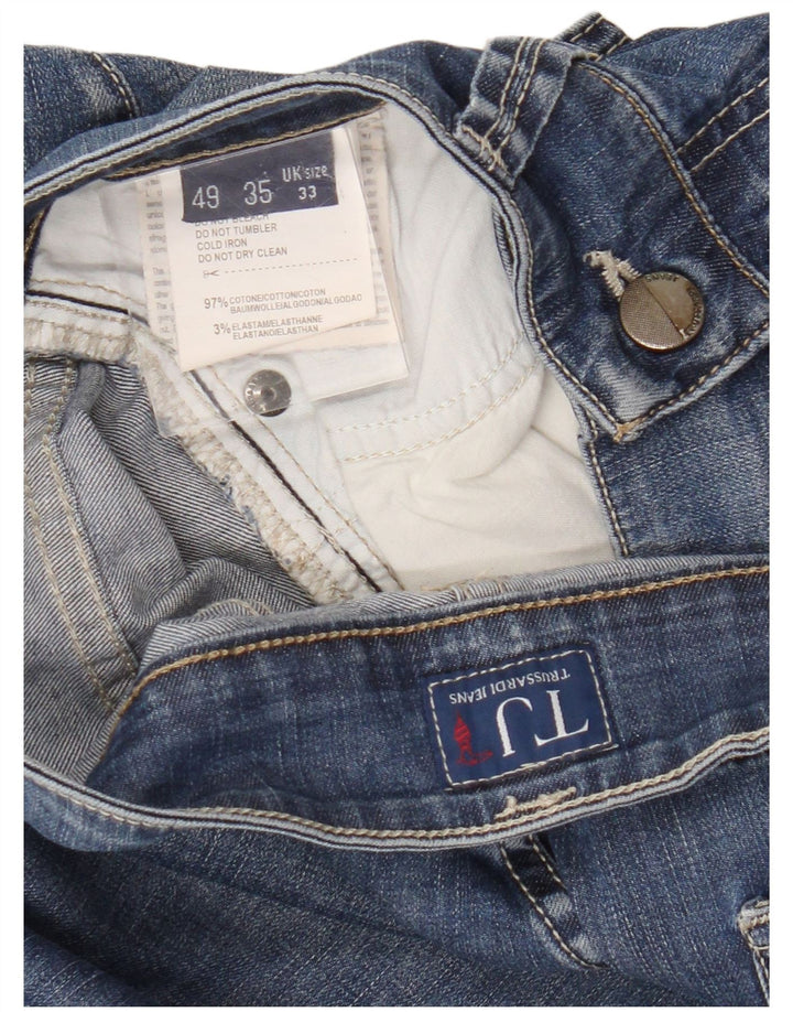 Trussardi Straight Jeans til mænd W33 L32 blå bomuld