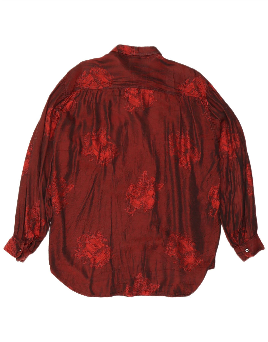 CLINIQUE Herre By Riccardo Bini skjorte Medium Burgundy Floral Acetate