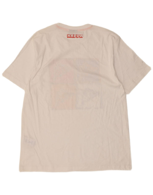 Kappa Dame Grafisk T-Shirt Top UK 18 XL Hvid Bomuld