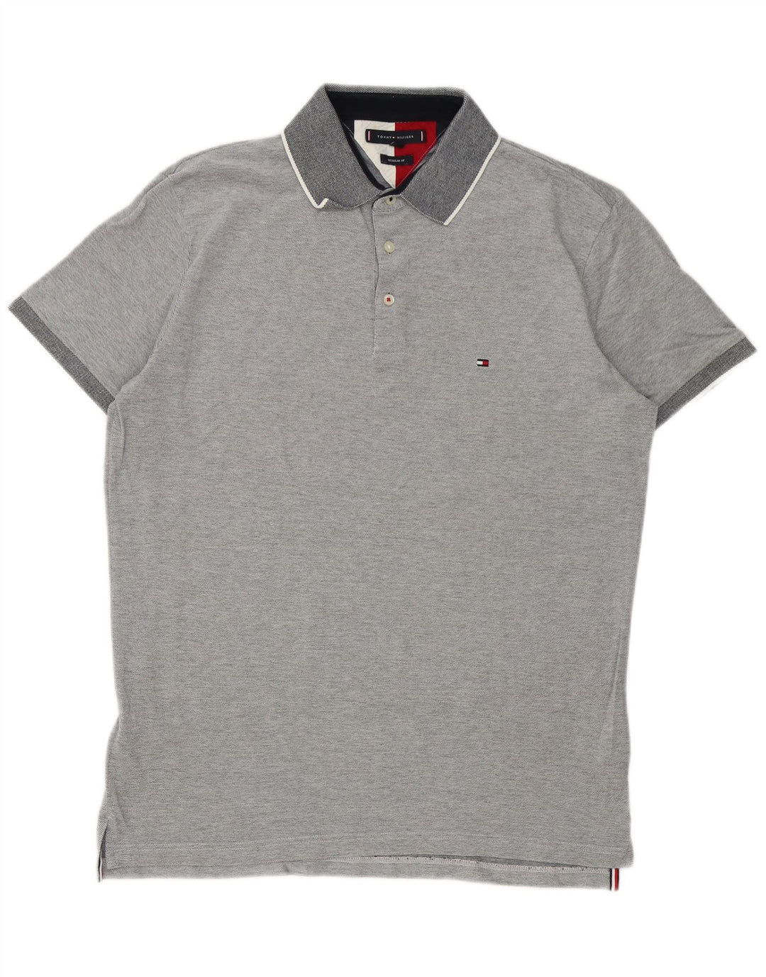 Tommy Hilfiger Herre Regular Fit Polo Shirt Stor Grå Bomuld