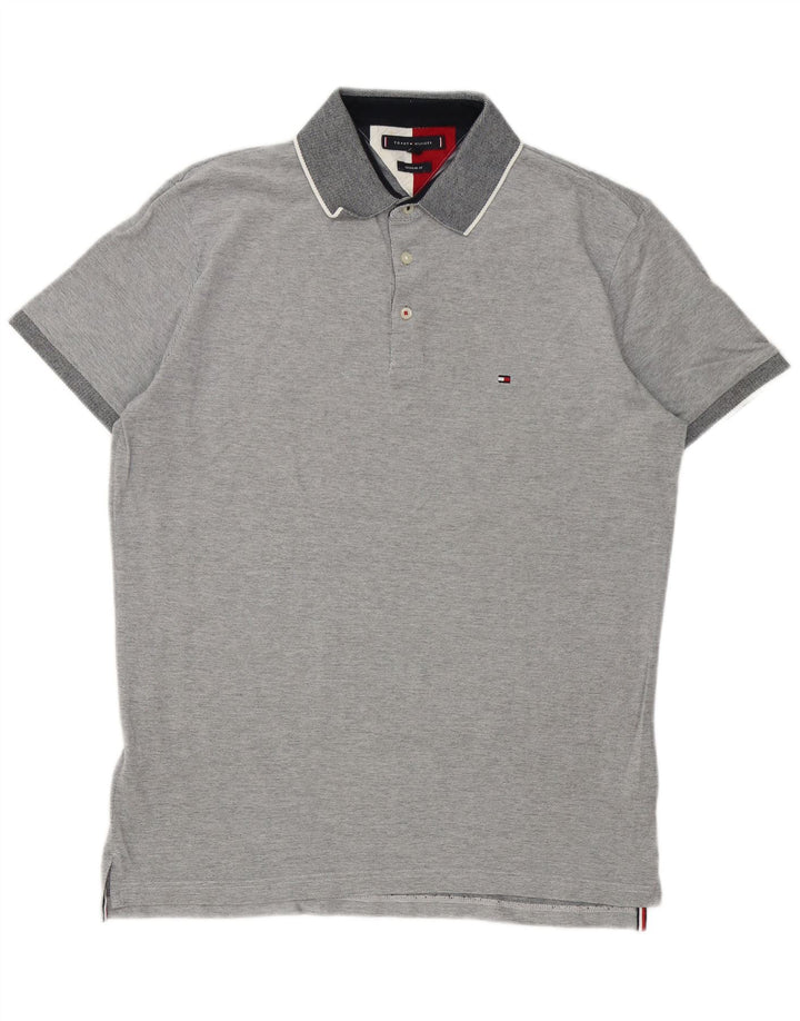 Tommy Hilfiger Herre Regular Fit Polo Shirt Stor Grå Bomuld